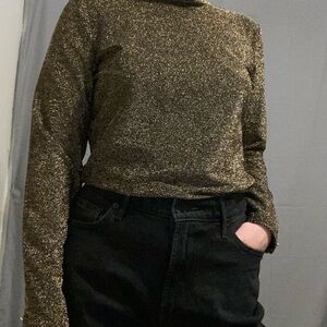 Gold Glitter Sezane blouse